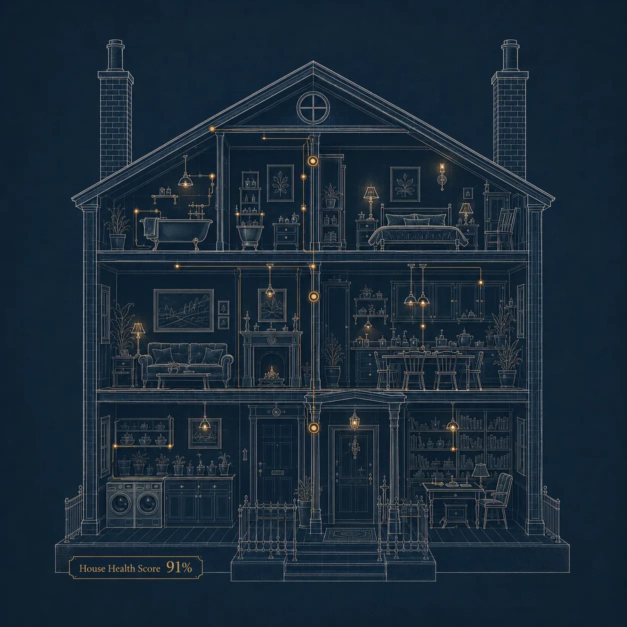 Steward mode, a cutaway Georgian house.