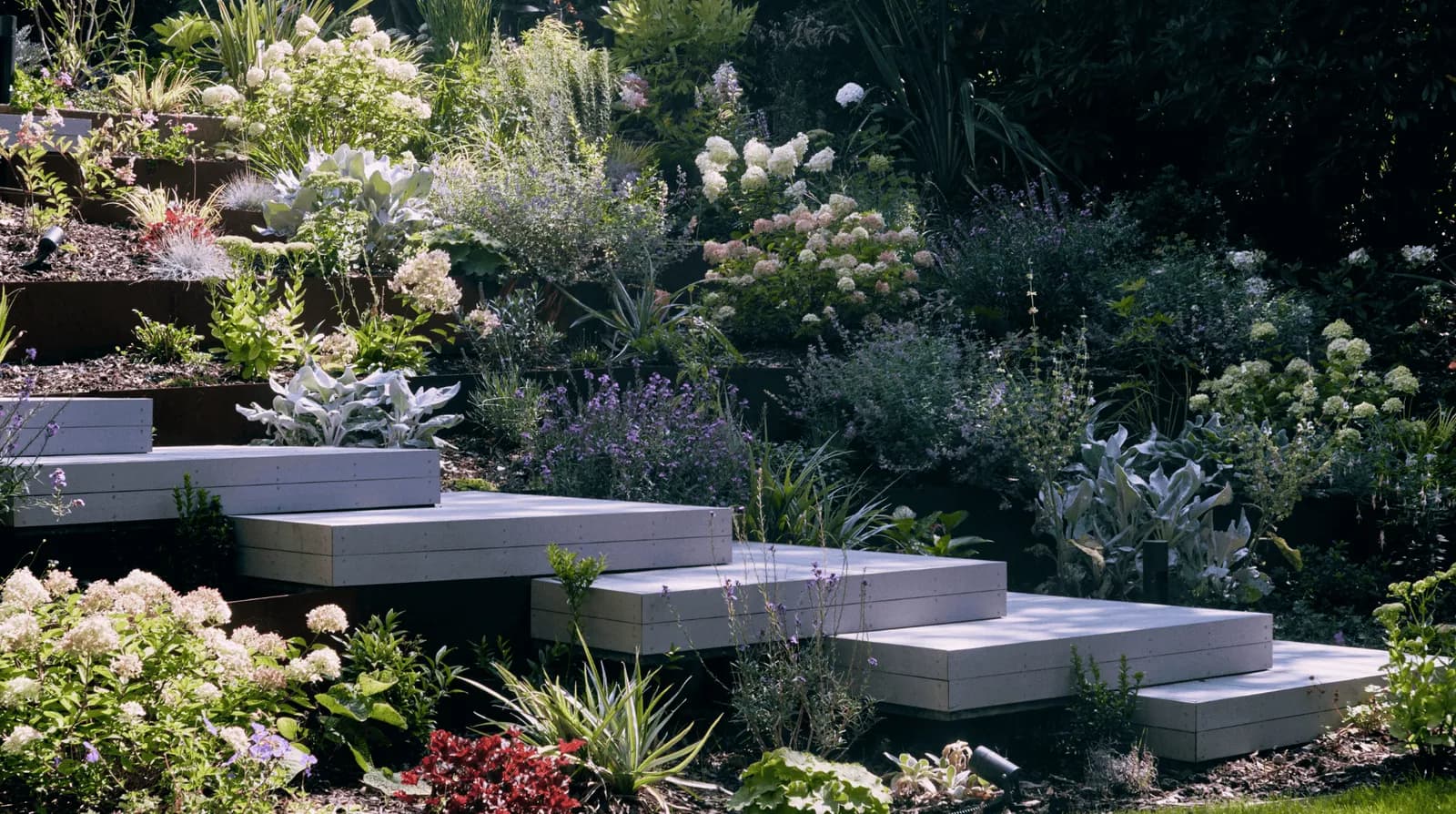 Contemporary English Tiered Garden, view 5