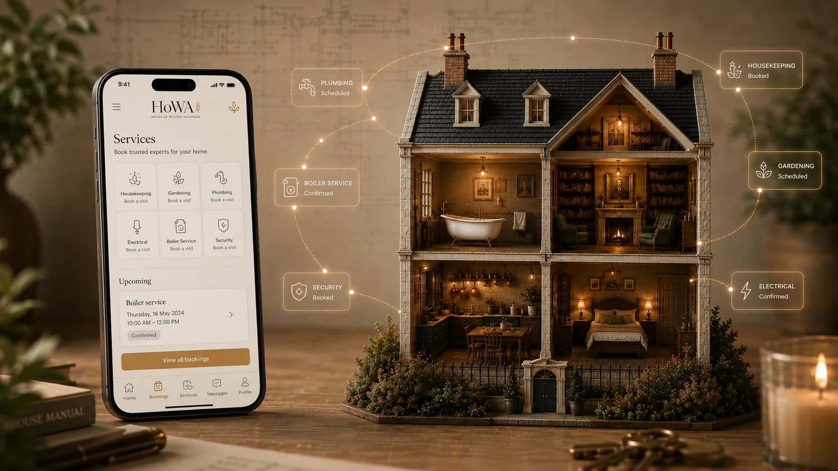 HoWA matching the home with the right trusted hands, booked, billed and filed in one place