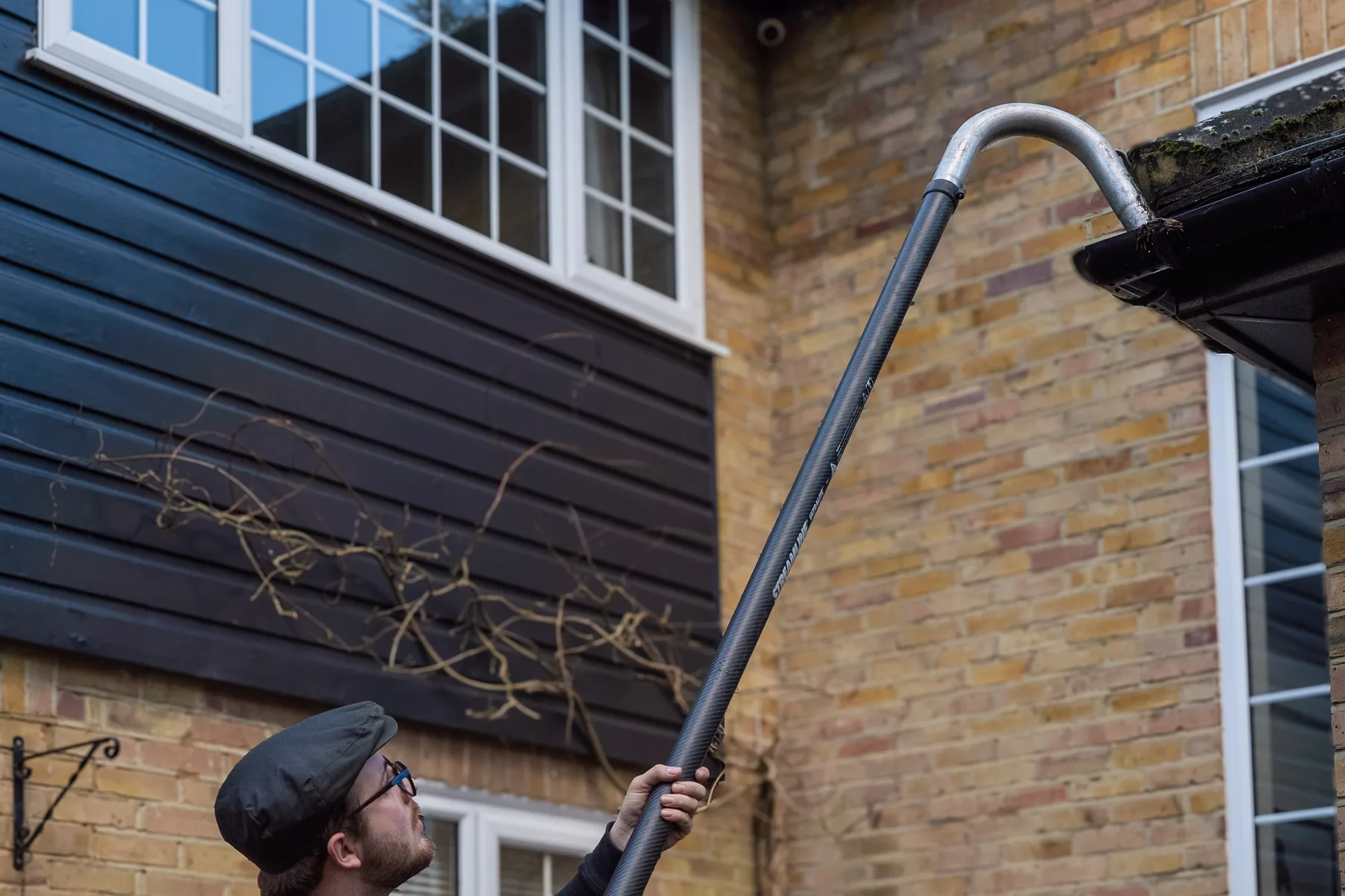 Commercial gutter cleaning — our team at work
