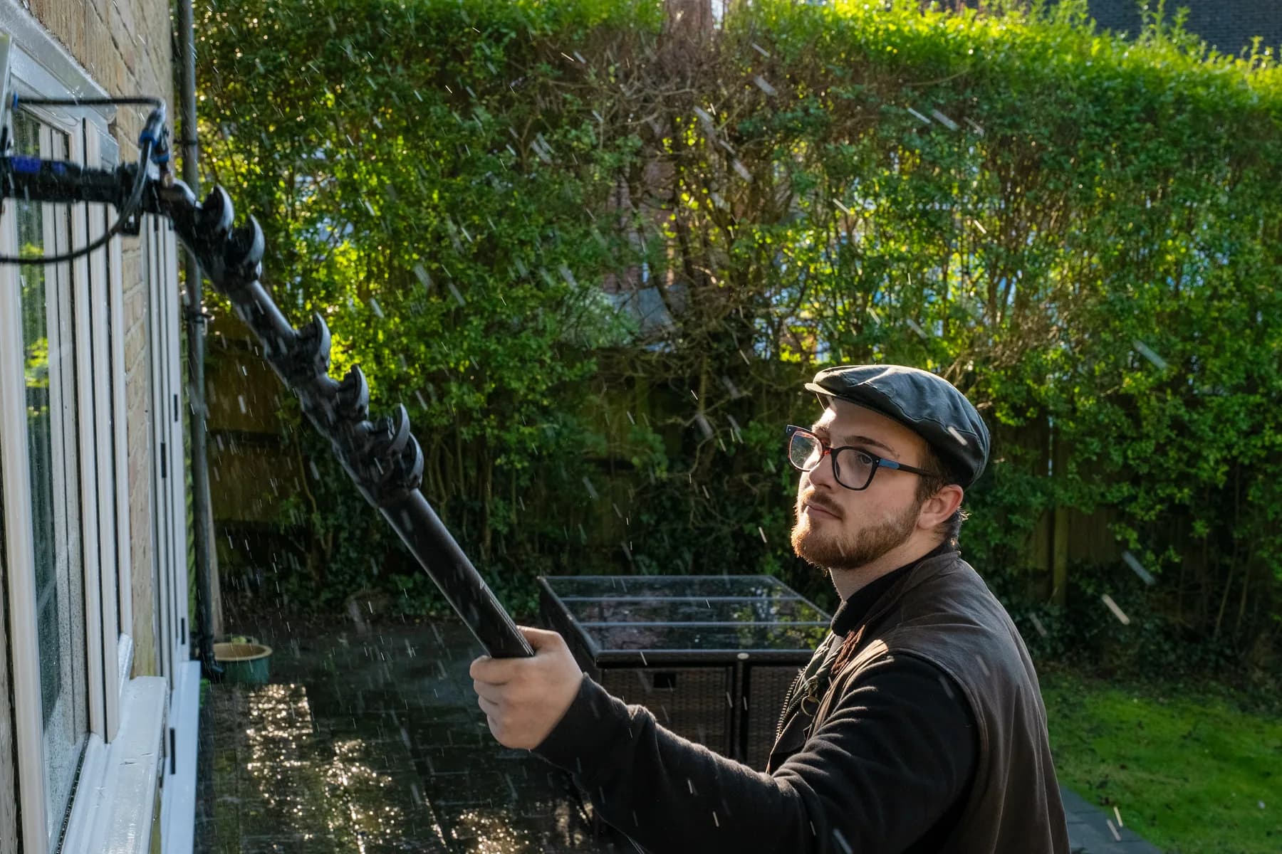 Commercial window cleaning — our team at work