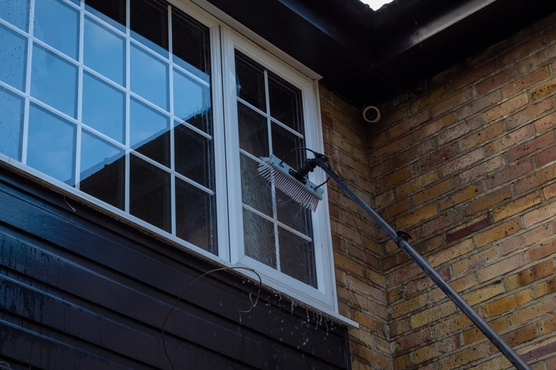 Regular window cleaning — our team at work