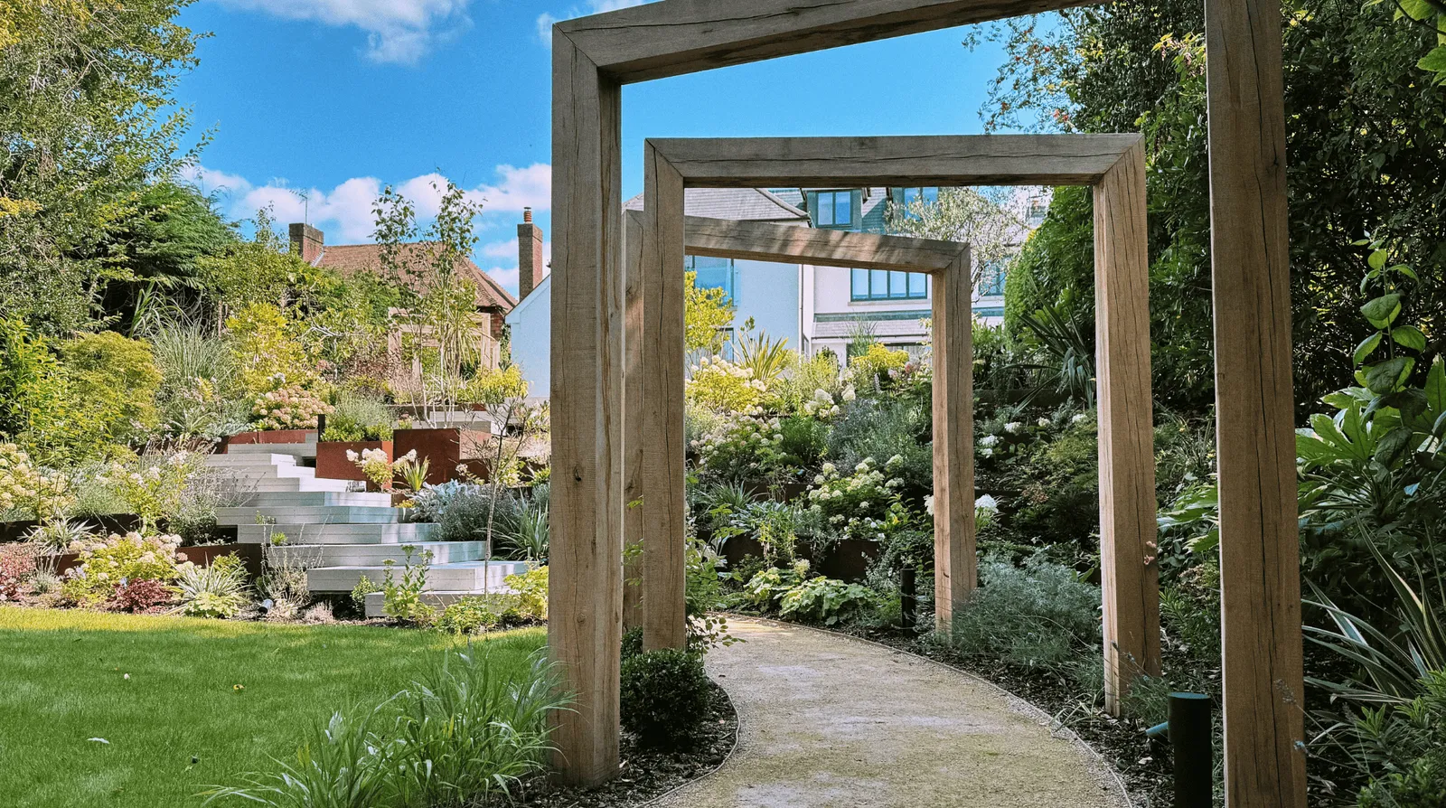 Contemporary English Tiered Garden