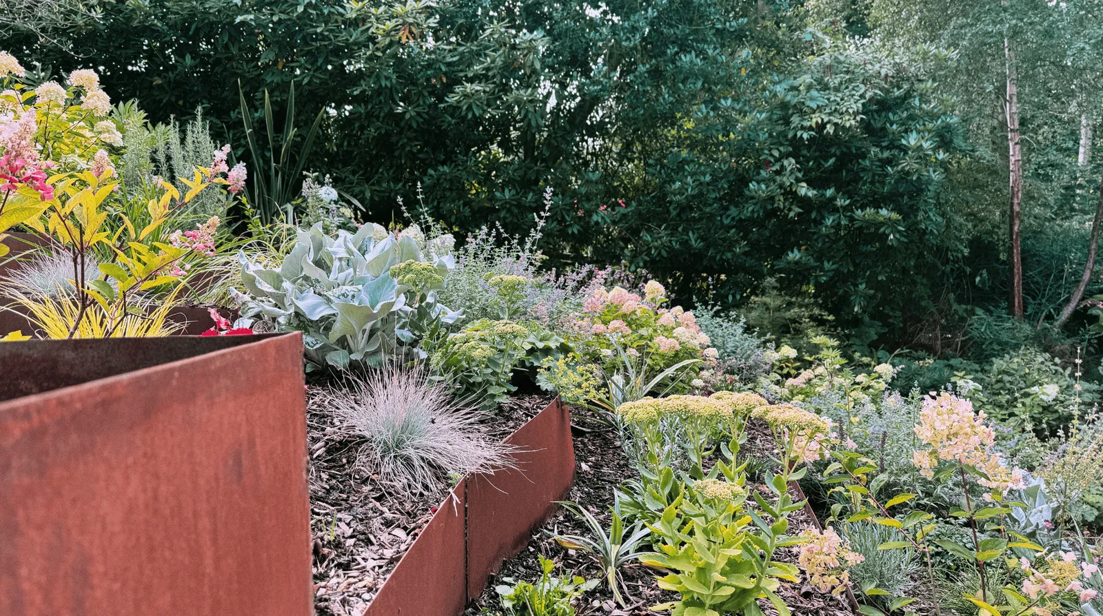 Contemporary English Tiered Garden, view 2