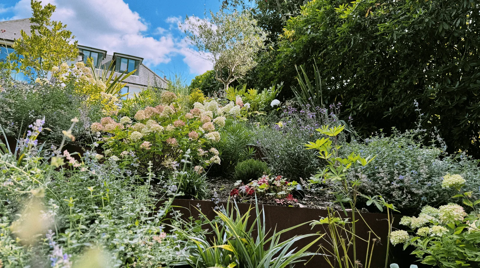 Contemporary English Tiered Garden, view 3