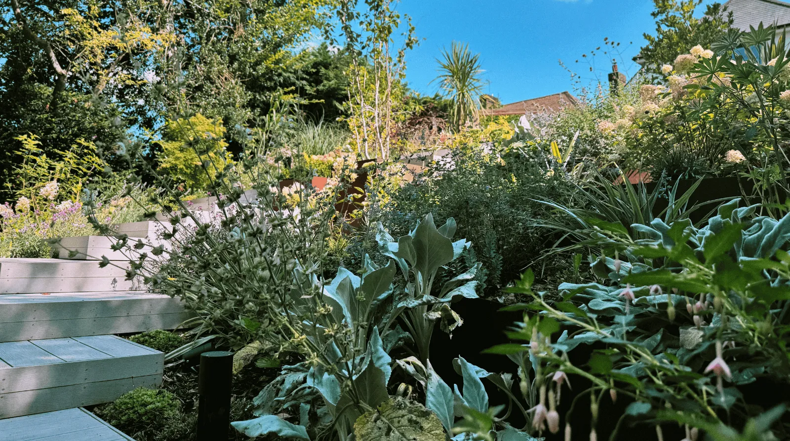 Contemporary English Tiered Garden, view 4