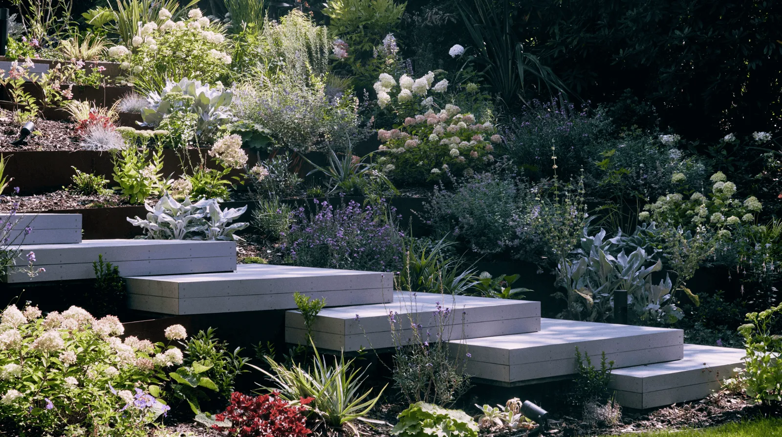 Contemporary English Tiered Garden, view 5