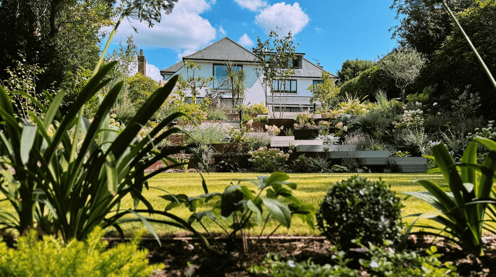 Contemporary English Tiered Garden, view 6