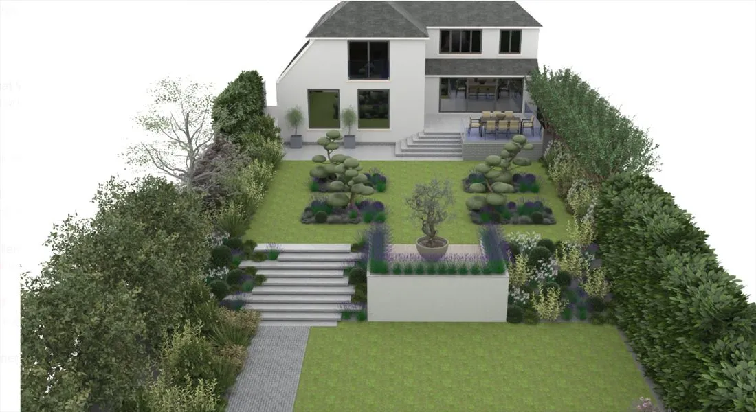 Large Sloped Garden, view 2