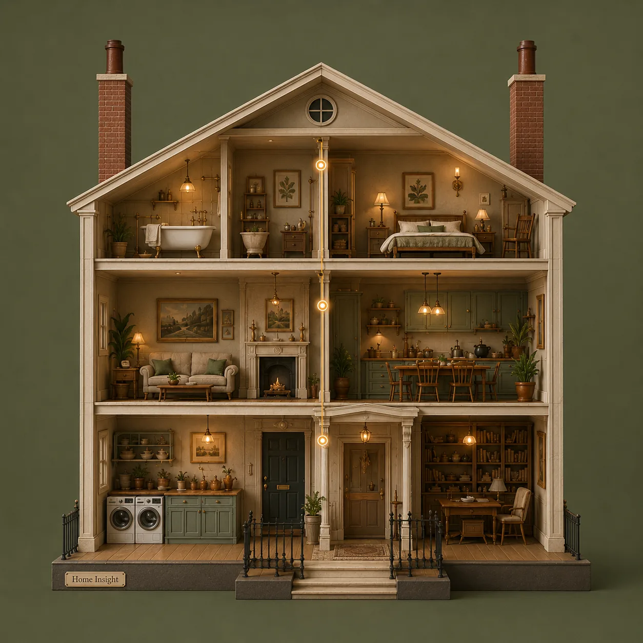 Assistant mode, a cutaway Georgian house.
