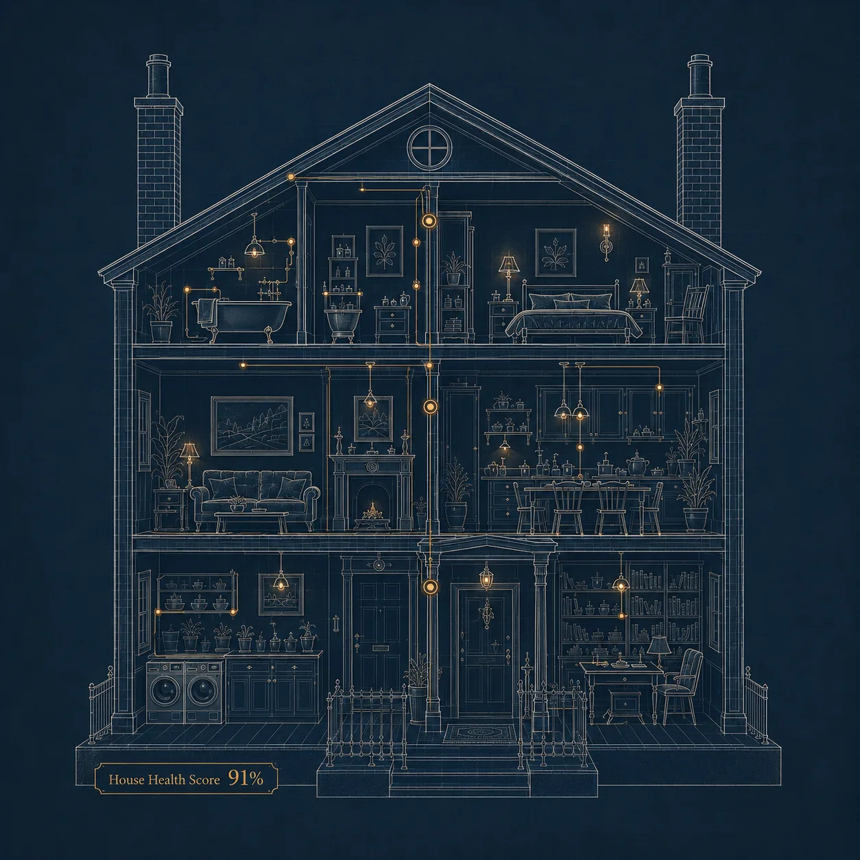 Steward mode, a cutaway Georgian house.