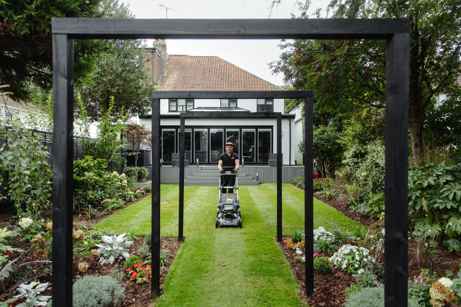 Lawn mowing — our team at work