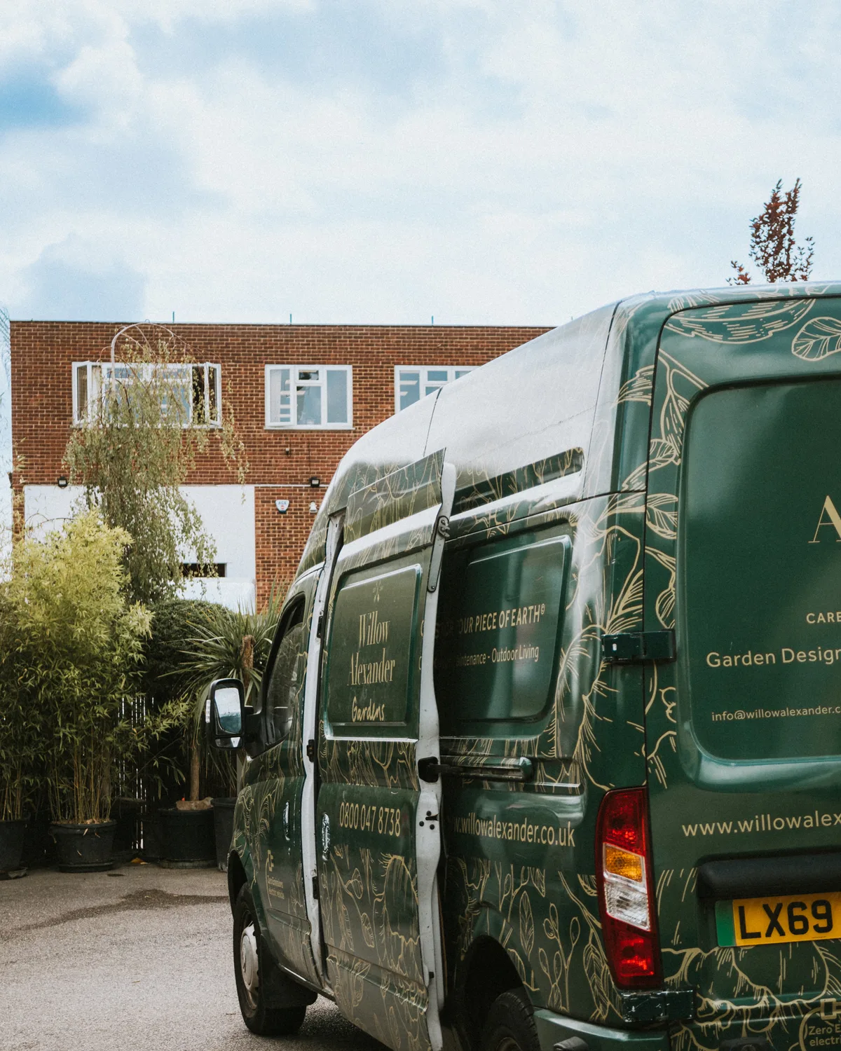 A House of Willow Alexander electric van, liveried for garden and home care