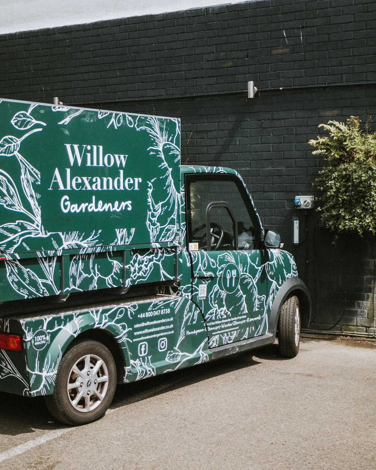 A liveried House of Willow Alexander electric van