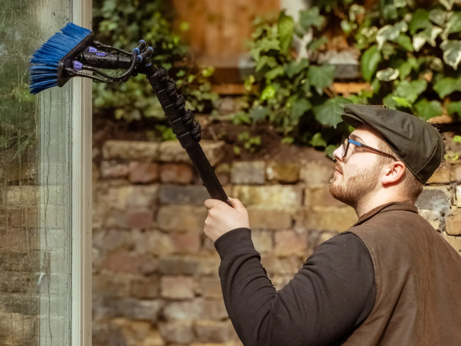 Pure water pole on sash window