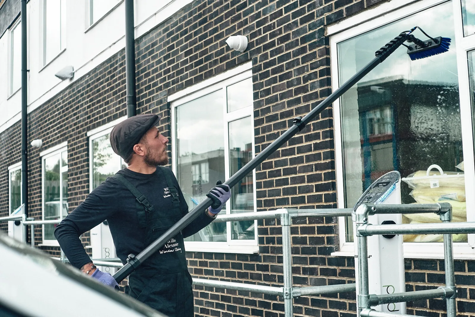 Commercial window cleaning — our team at work
