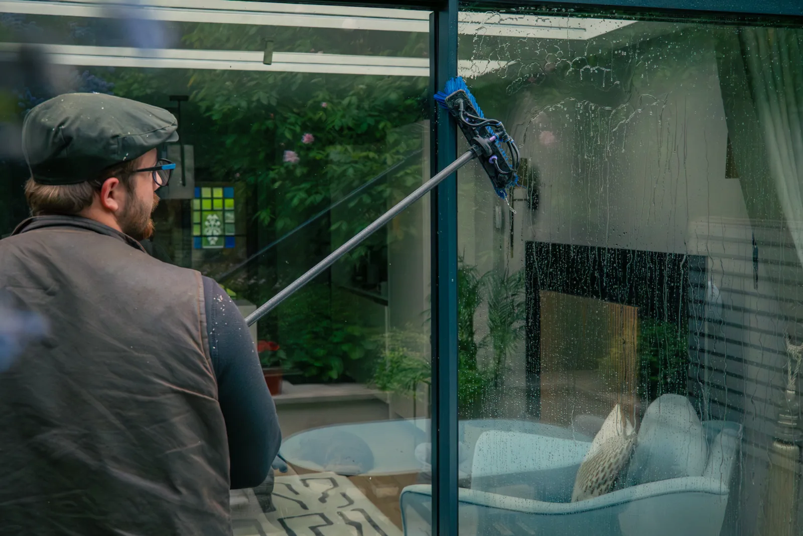 Regular window cleaning — our team at work