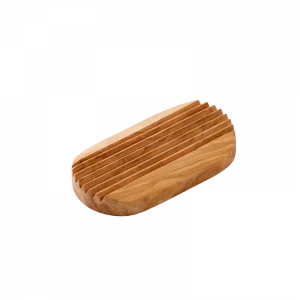 Olive Wood Soap Dish – Oval With Grooves