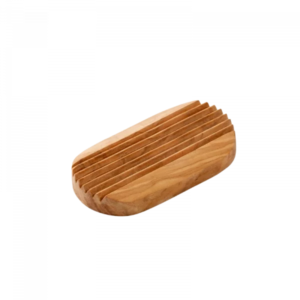 Olive Wood Soap Dish With Grooves
