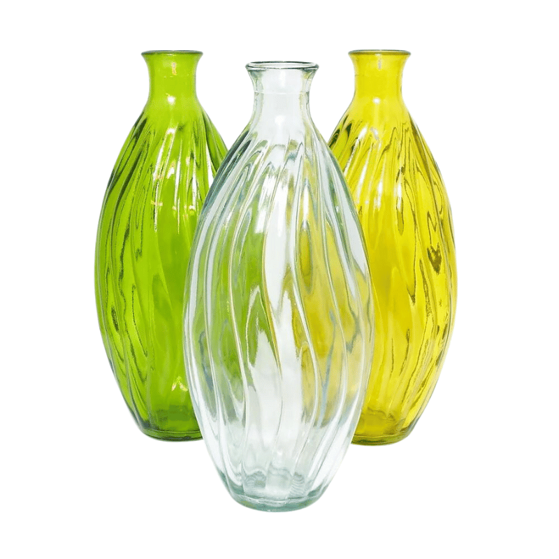 Lime Green Spiral Glass Vase
