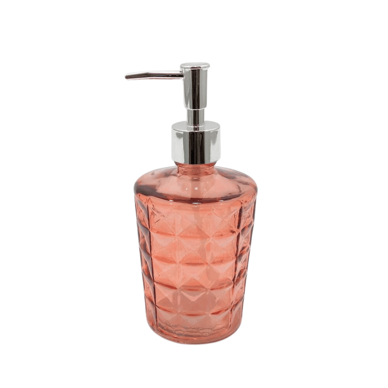 Pink Recycled Glass Tall Soap Dispenser
