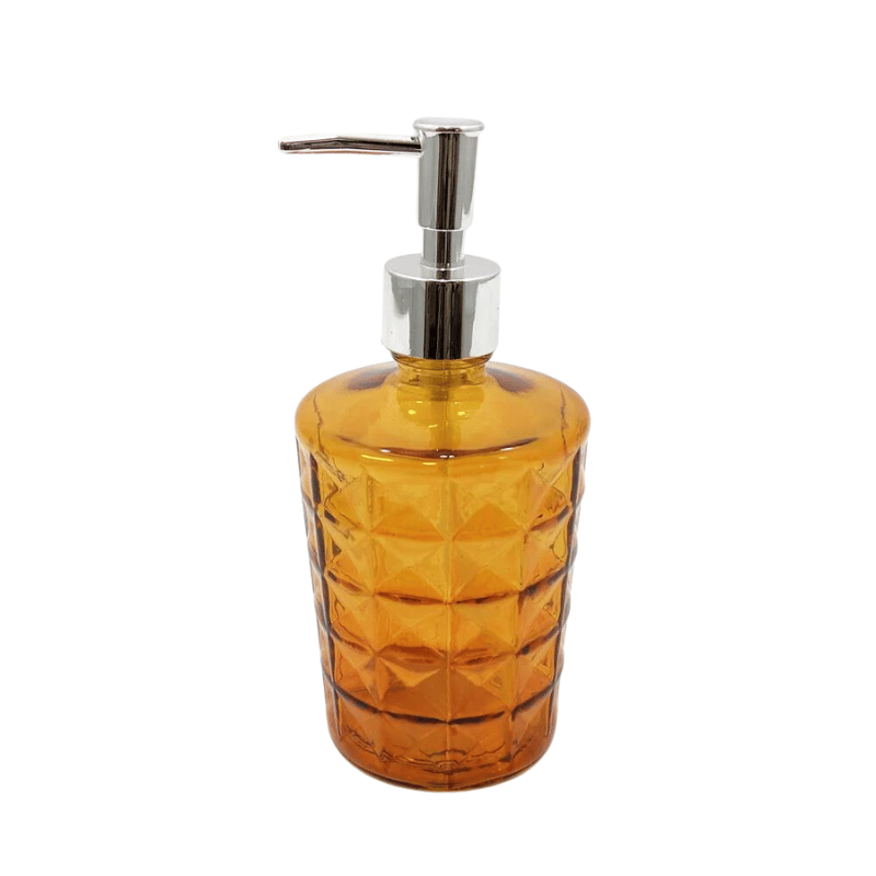 Amber Recycled Glass Diamond Soap Dispenser