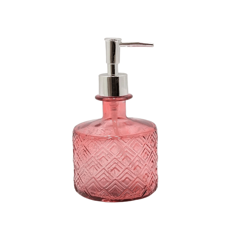 Pink Recycled Glass Soap Dispenser