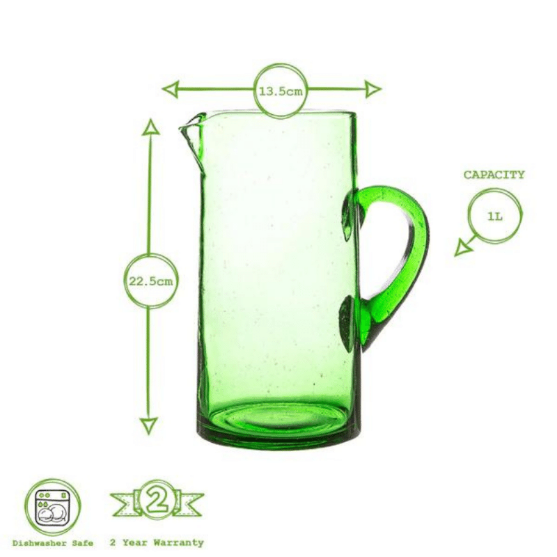 Green Spring Recycled Glass Jug – 1L