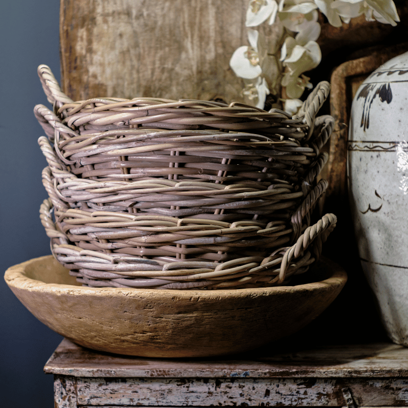 Vintage Hand Woven Wicker Basket