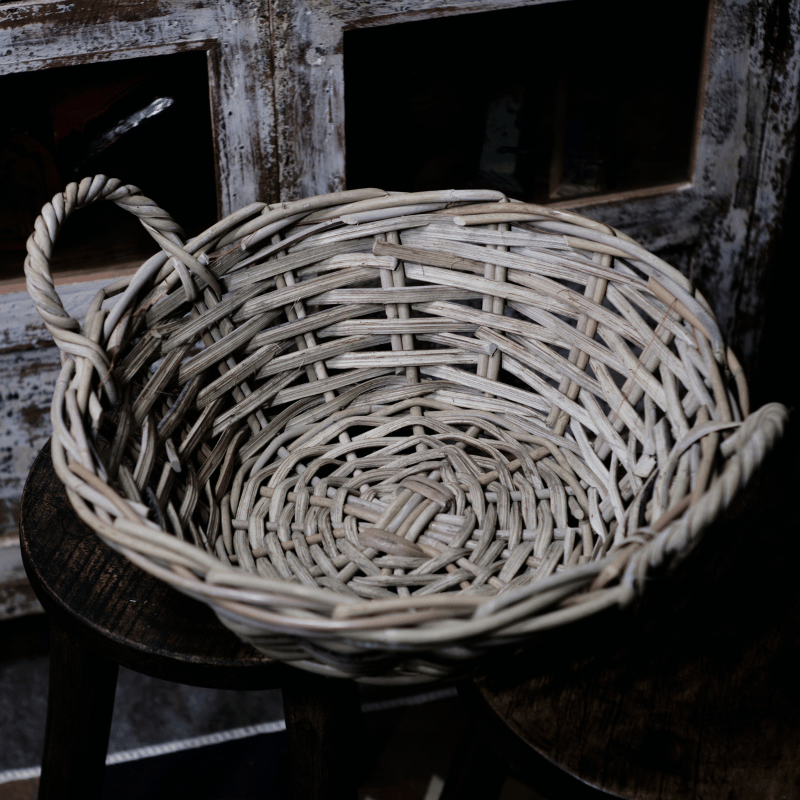 Vintage Hand Woven Wicker Basket
