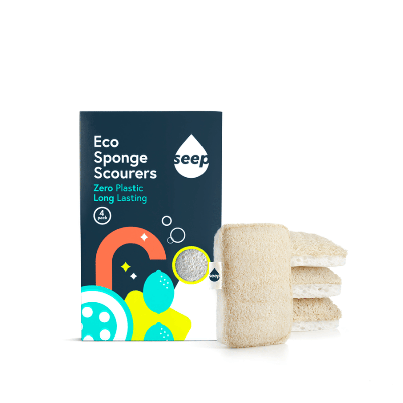 Compostable Sponge With Scourer – 4 Pack