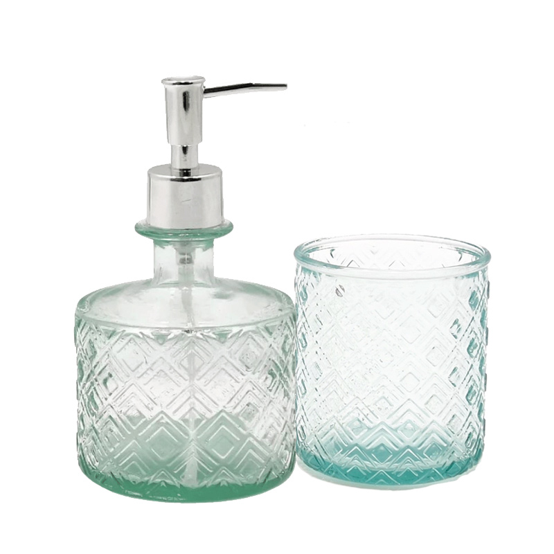 Clear Recycled Glass Bathroom Accessory Set