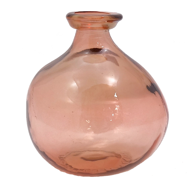 Pink Handblown Glass Vase 18cm