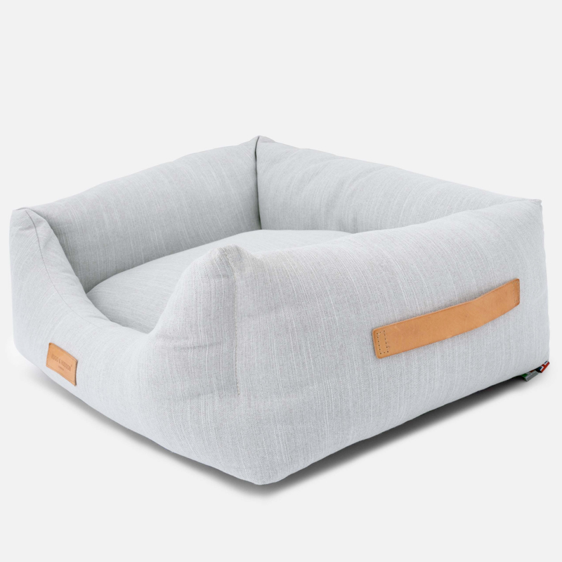 Luxury Plush Silver Grey Dog Bed