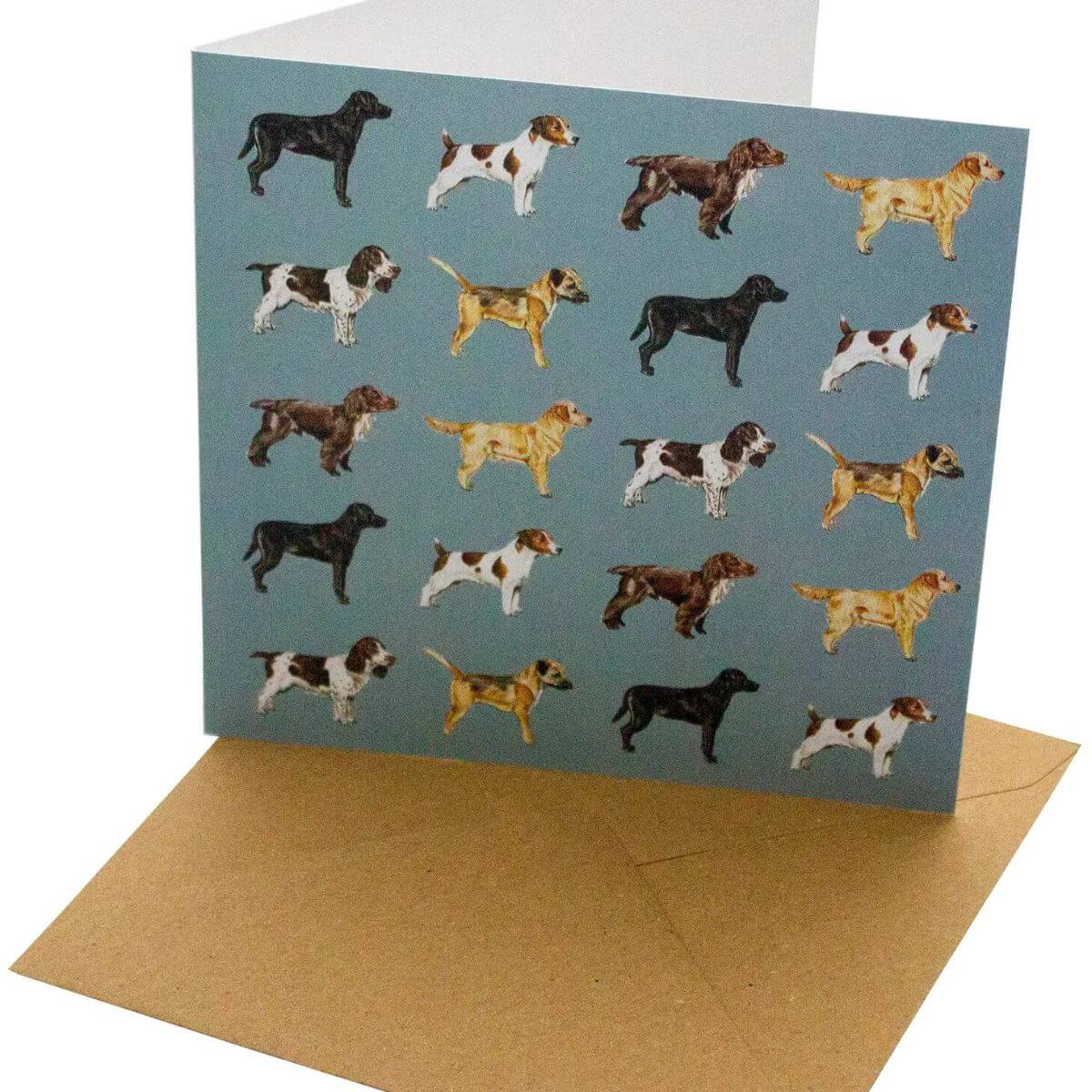Dogs Greeting Card – Blue