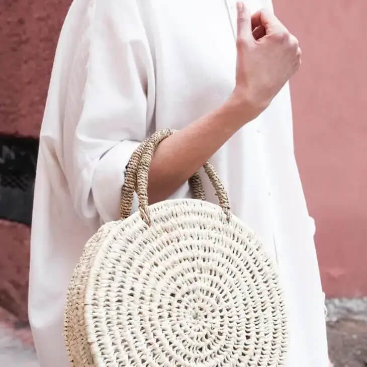 Moroccan Straw Basket Bag