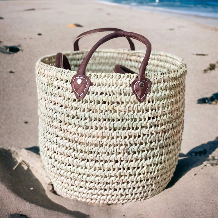 Wicker Straw Beach Bag