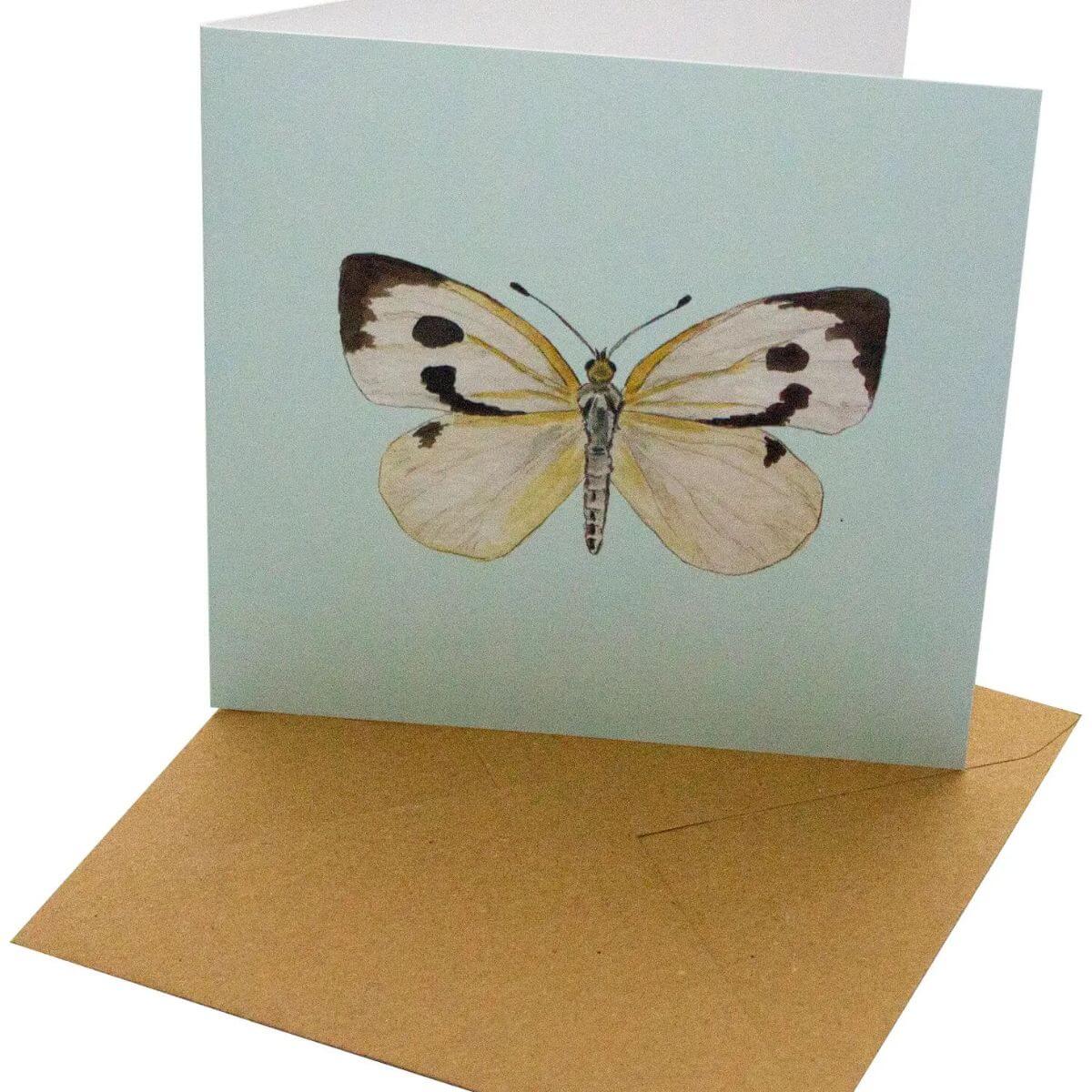 White Butterfly Greeting Card
